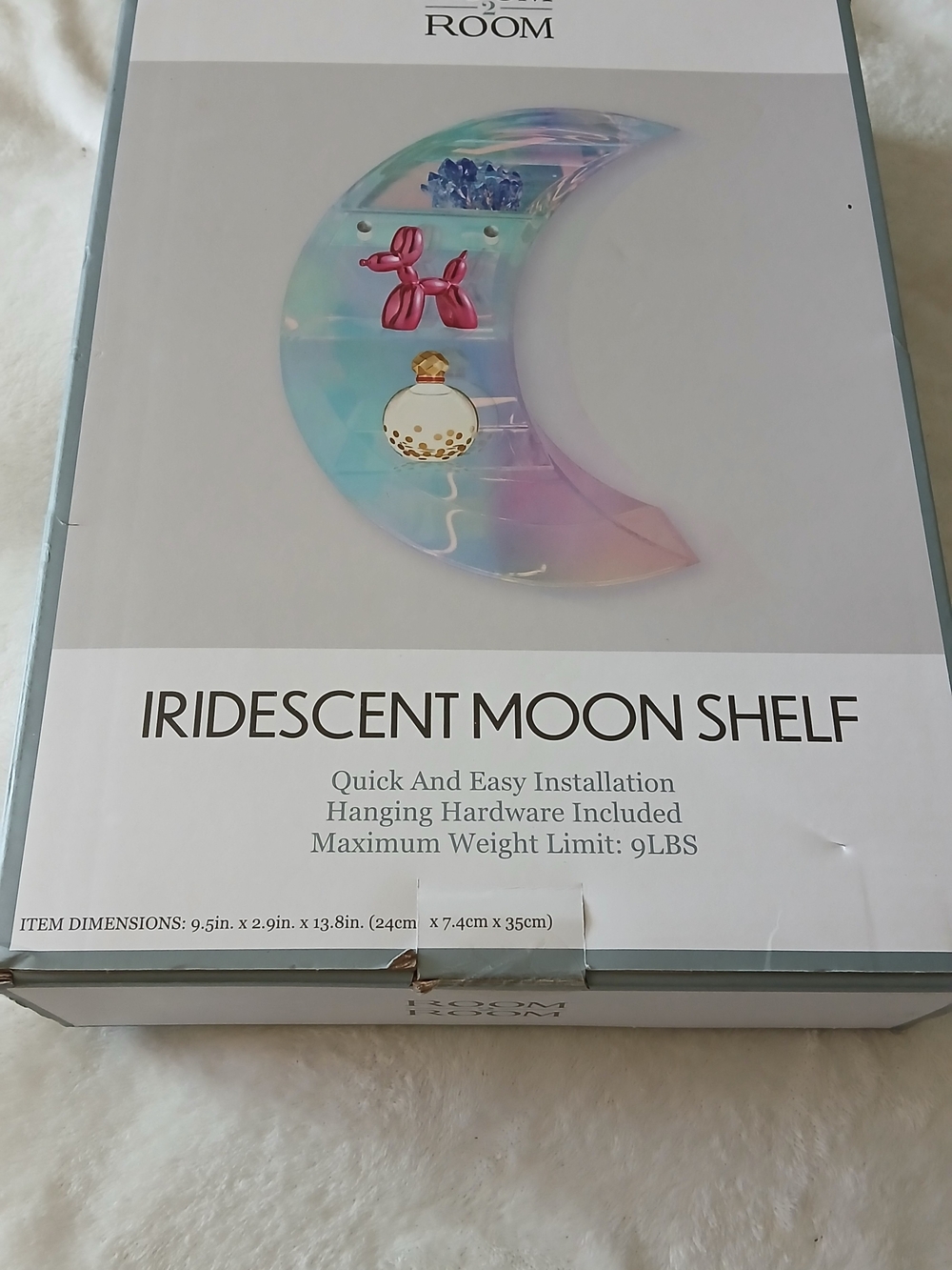 Iridescent Moon Shelf - Pastel Rainbow Accent NWT NIB 🌈